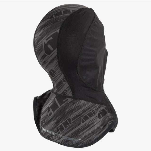 Midweight balaclava with windproof panels, laser cut eyeport, and mouth vent for helmet use.