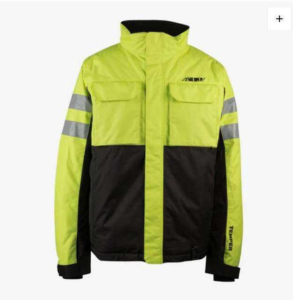 509 Temper Insulated Coat in hi-vis color with waterproof 10k/10k membrane and 200g synthetic insulation.