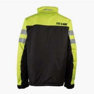 509 Temper Insulated Coat in black and neon yellow with reflective strips on the back and sleeves.
