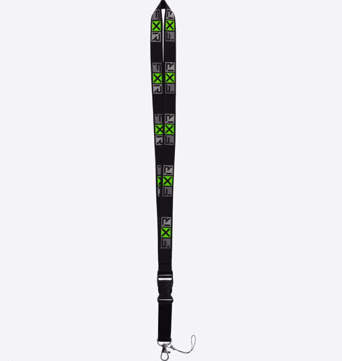 FXR RACING Lanyard 24 black and green durable key holder for motorsport enthusiasts