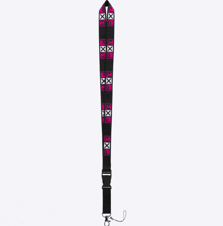 FXR RACING Lanyard 24 black and pink durable motorsport key holder with secure clip