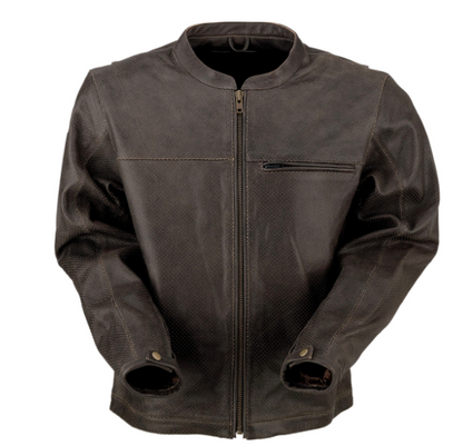 Z1R MUNITION PERFORATED LEATHER JACKET