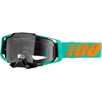 100% Armega Goggle with ULTRA HD lens, quick-release system, and wide strap.