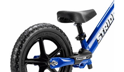 Blue Strider 12 inch Sport Balance Bike for toddlers with foam tires and adjustable seat