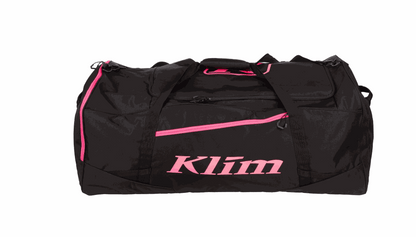 KLIM Drift Gear Bag black and pink large duffle with padded handles and ventilated boot compartment