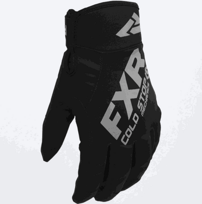 FXR RACING MEN'S black mechanic glove with poly-spandex and neoprene cuff for warmth and dexterity