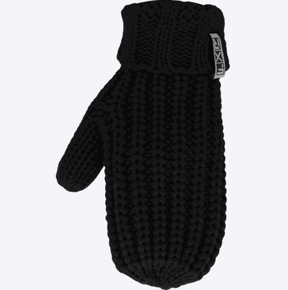 FXR RACING Sonic Mitt 25, black chunky knit mitt with microfleece lining and rib cuff.