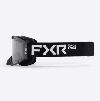 FXR RACING Combat Goggle 22 black with vented dual-pane polycarbonate lens and triple silicone grip strap