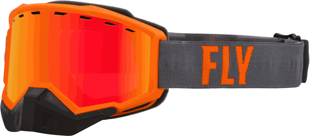 Fly Racing Focus Snow Goggle with orange frame and dual pane lens.