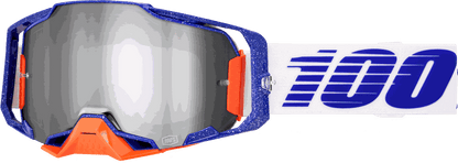 100 Armega Goggle with ULTRA HD lens, quick-release system, impact-resistant lens, dual-injection frame, ventilation ports, sweat management, and wide silicon strap