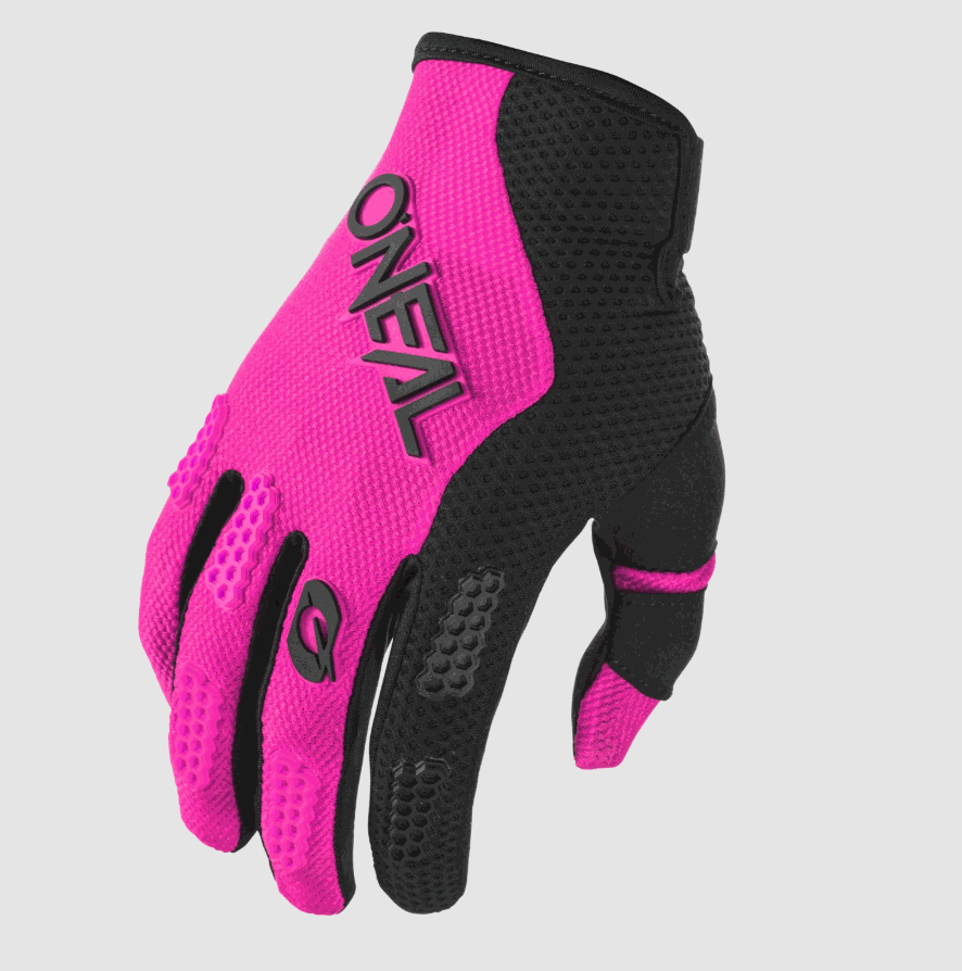 O'NEAL ELEMENT RACEWEAR GLOVE in pink and black with vented mesh and TPR protection