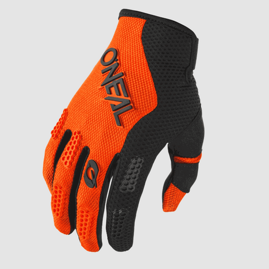 O'NEAL ELEMENT RACEWEAR GLOVE orange and black motocross glove with vented mesh and protective TPR strips