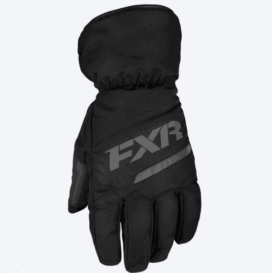 FXR RACING insulated black child Octane glove with waterproof liner and reflective details