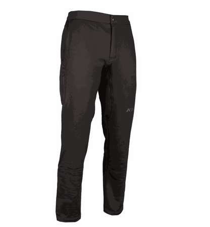 Black KLIM Inferno Pant with fleece fabric, reflective details, multiple zip pockets, and stretch design for winter layering and comfort