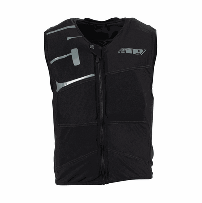 509 Youth R-Mor Protection Vest black CE Level 1 certified chest and back protector with full front zipper and stretch woven material
