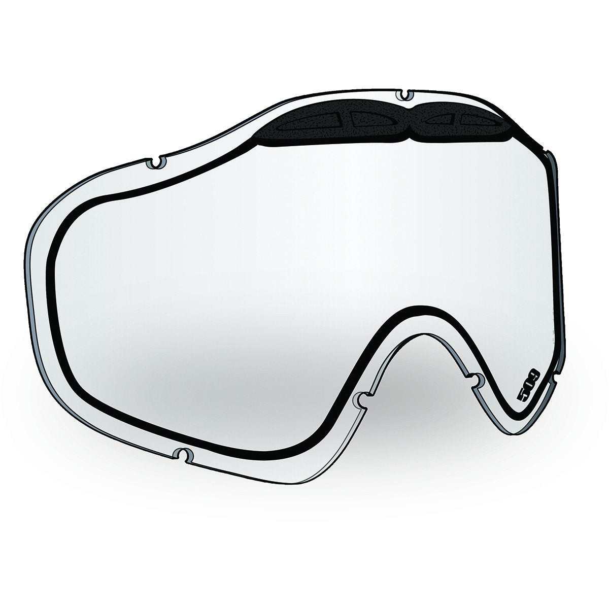 509 Sinister X5 Lens for goggles, clear curved design.
